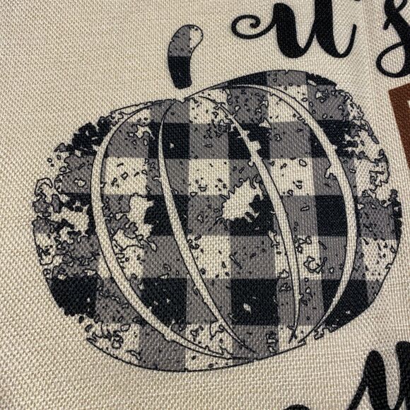 Pillow Cover 17"X17" "It's Fall Y'all" Zipper Closure - Pumpkin Graphic NWOT - Picture 2 of 5
